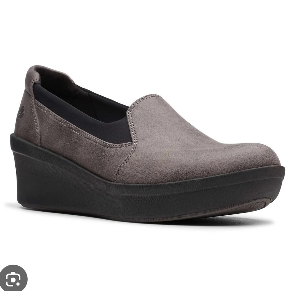 Clarks Loafers Cloudsteppers Step Rose Moon Slip-On Wedges women's 9.5